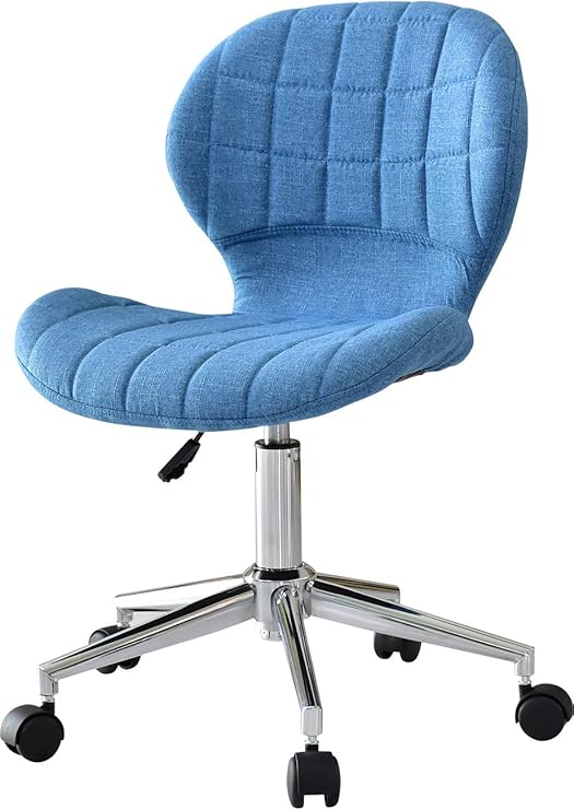 Amazon Doris オフィスチェア おしゃれ 回転 キャスター付き 幅50 デスクチェア パソコンチェア 学習椅子 ファブリック ブルー メナド デスクチェア 文房具 オフィス用品