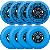 AOWISH 8-Pack Inline Skate Wheels, 80mm 76mm 72mm, 85A | Outdoor &amp; Indoor Use | PU | Roller Hockey Wheels |Roller Blade Wheels | Skate Wheels | ABEC-9 Bearings | Spacers