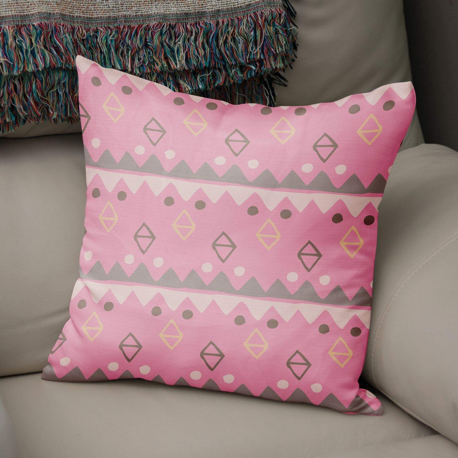 Bonamaison Decorative Cushion Cover Random Pattern, Throw Pillow Covers, Home Decorative Pillowcases for Livingroom, Sofa, Bedroom, Size:50x50 Cm - Designed and Manufactured in Turkey