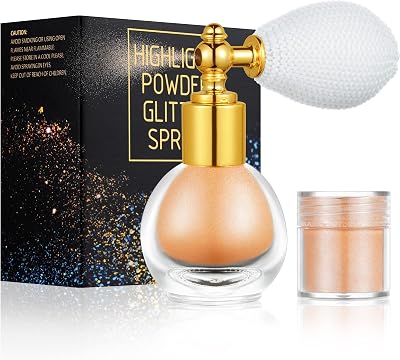 AOOWU Glitter Spray Highlighter Shiny Body & Face Sparkle Powder Body Makeup