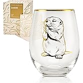 Onebttl Otter Themed Gifts for Women, 18oz Stemless Wine Glass With Gift Box and Message Card - Birthday Gift for Otter Lovers