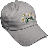 Soft Baseball Cap Daisy Chain Embroidery Flowers and Plants Daisy Twill Cotton Dad Hats for Men & Women