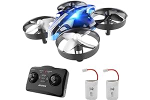 ATOYX Mini Drone for Kids & Beginners, Indoor Portable Hand Operated/RC Nano Helicopter Quadcopter with Auto Hovering, Headless Mode & Remote Control, Children's Day Gift for Boys and Girls -Blue