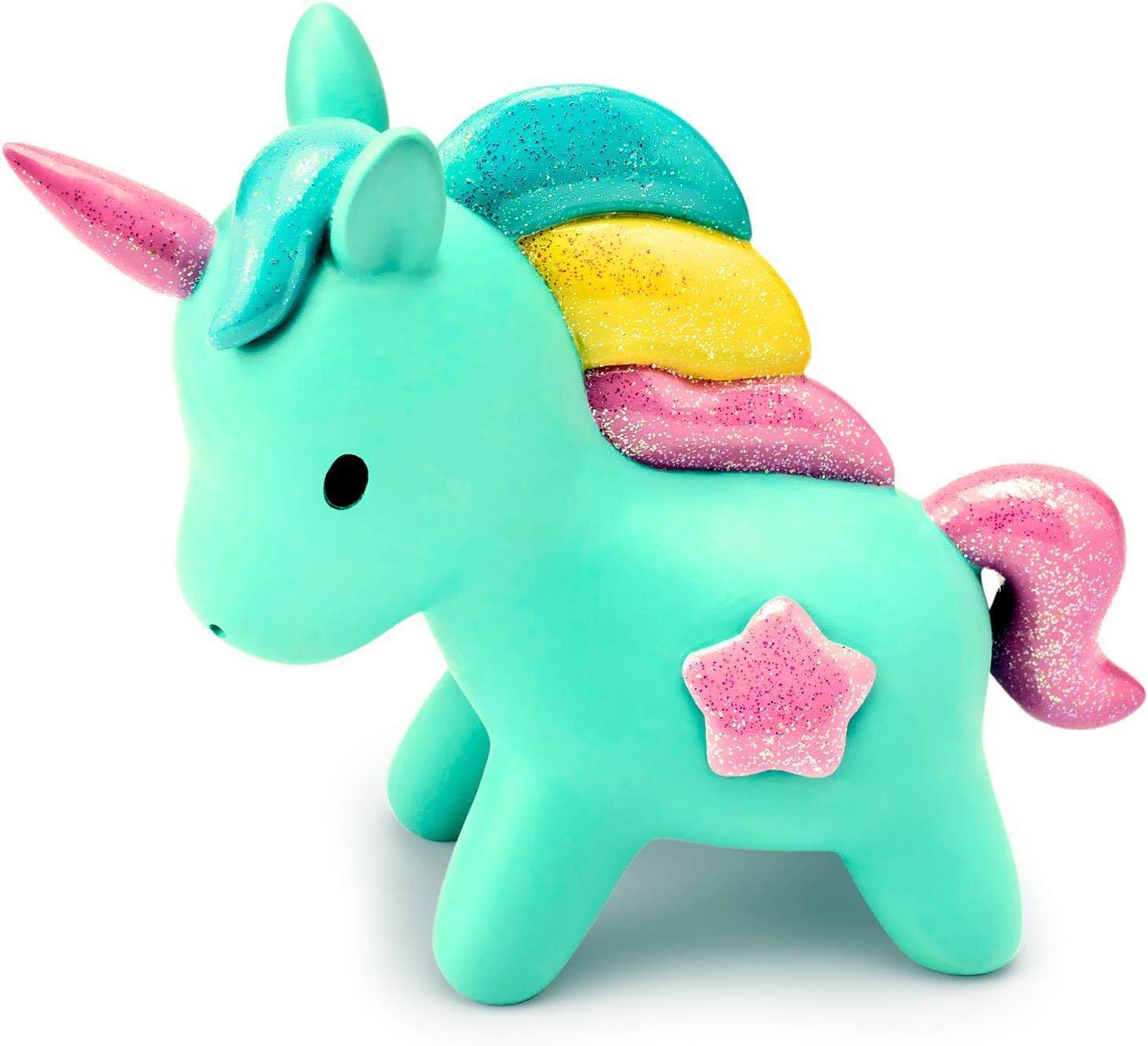Mousehouse Gifts - Teal & Pink Unicorn Piggy Bank for Children Unicorn Money Box with Glittery Mane for Girls or Boys