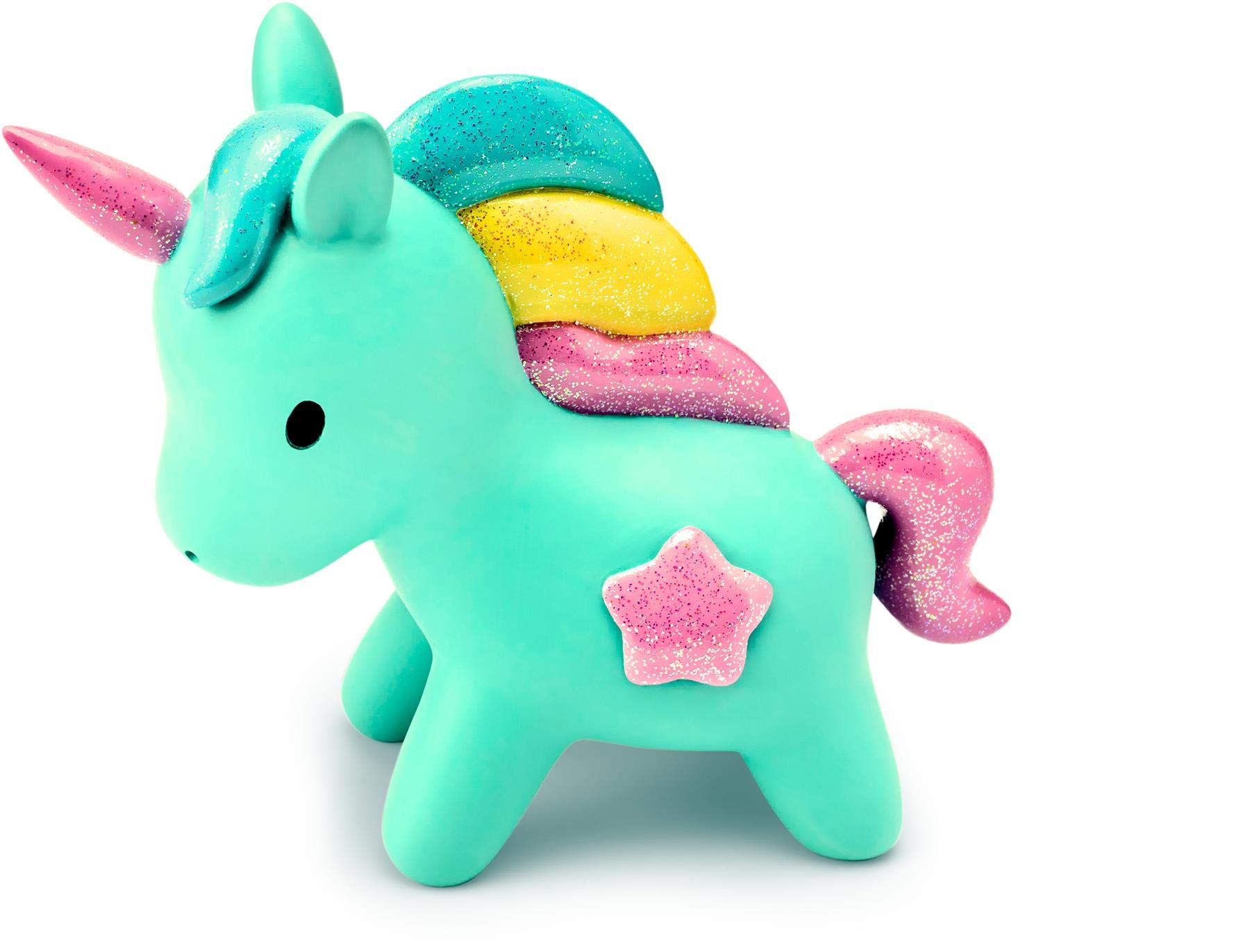 Mousehouse Gifts - Teal & Pink Unicorn Piggy Bank for Children, Unicorn Money Box with Glittery Mane for Girls or Boys