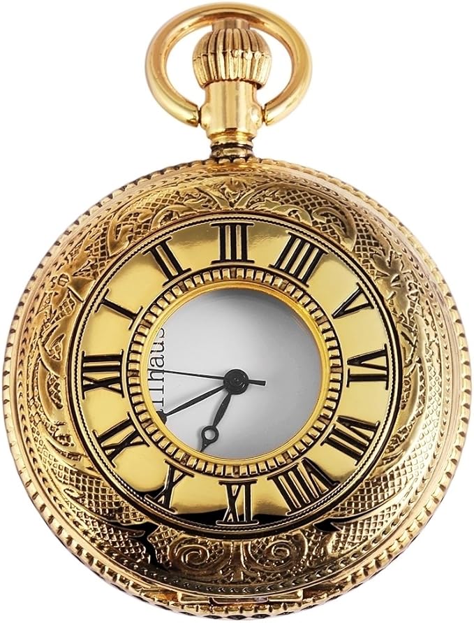 Pelota Casa Reloj de bolsillo Oro Blanco: Amazon.es: Relojes