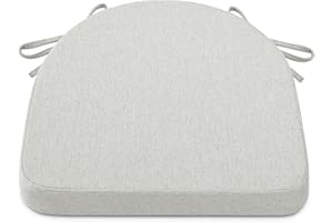 Shinnwa Chair Cushion with Ties for Dining Chairs [17 x 16.5 Inches] Non Slip Kitchen Dining Chair Pad and Seat Cushion with Machine Washable Cover - Off White