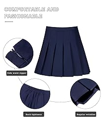 Plus Size Pleated Skirts Navy Blue Golf Tennis
