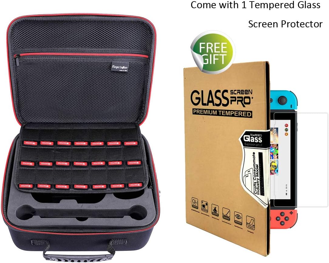 Locking Carry Case for Nintendo Switch Hardshell Deluxe Bag w/Anti-Theft TSA Combination Lock - Include 1 Tempered Glass Screen Protector: Electronics