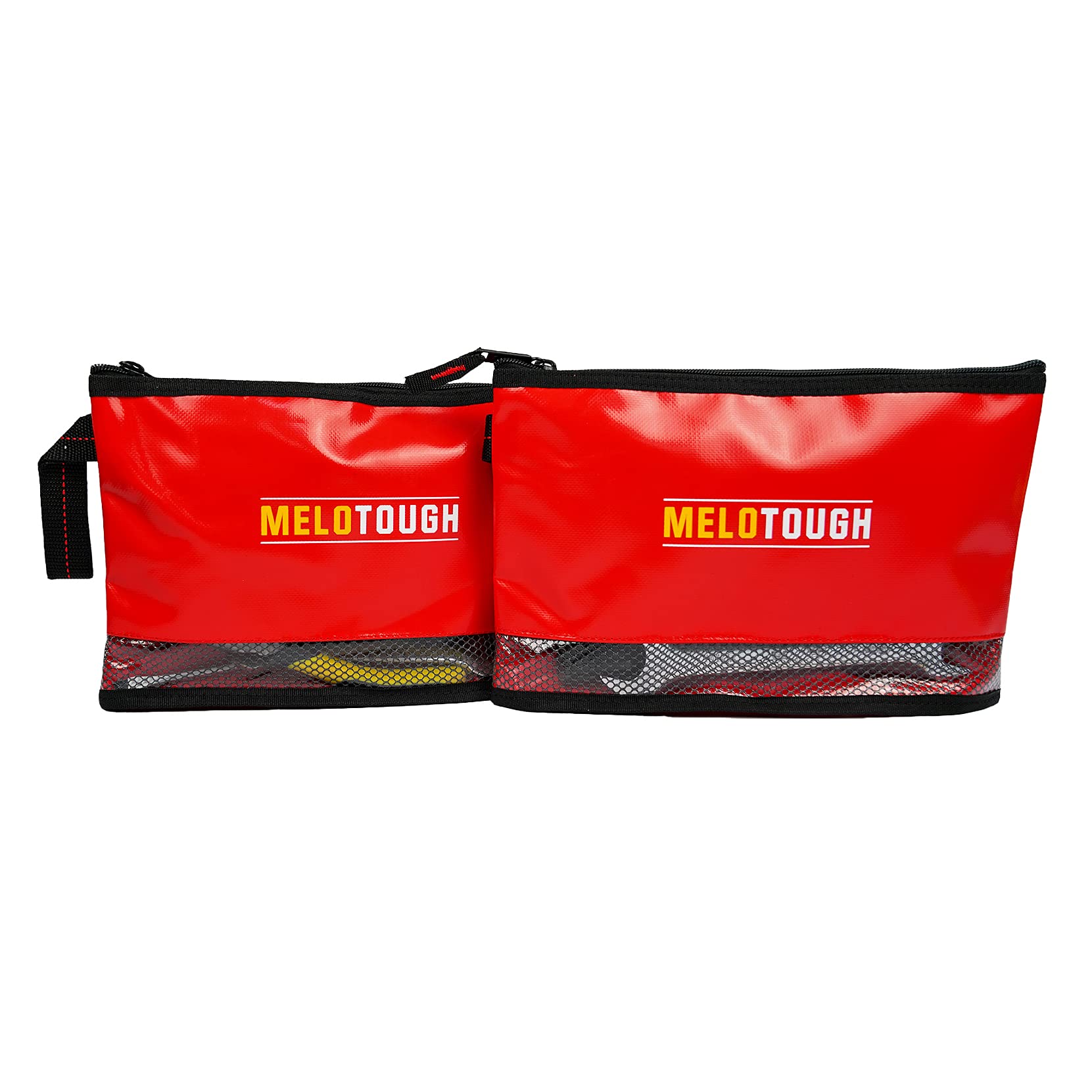 MELOTOUGH Waterproof Material 12 inch Zipper Tool Pouch 2 Pack, Multipurpose Tool Bag Carry Case For Small Tools - Storage Pouches, Accessories for all your need orgainzation (Red 2pack)…