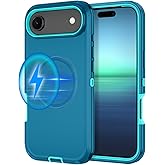 I-HONVA for iPhone Air Case/iPhone 17 Air Case [Compatible with MagSafe] Shockproof 3-Layer Full Body Protection [Without Screen Protector] Rugged Heavy Duty Cover for Apple iPhone Air,Turquoise
