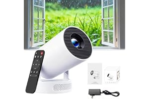 2026 Upgraded Vistacast Mini 210° Smart Projector with Extra Large-Screen Display, with WiFi and Bluetooth, 8000 Lumens, 4k U
