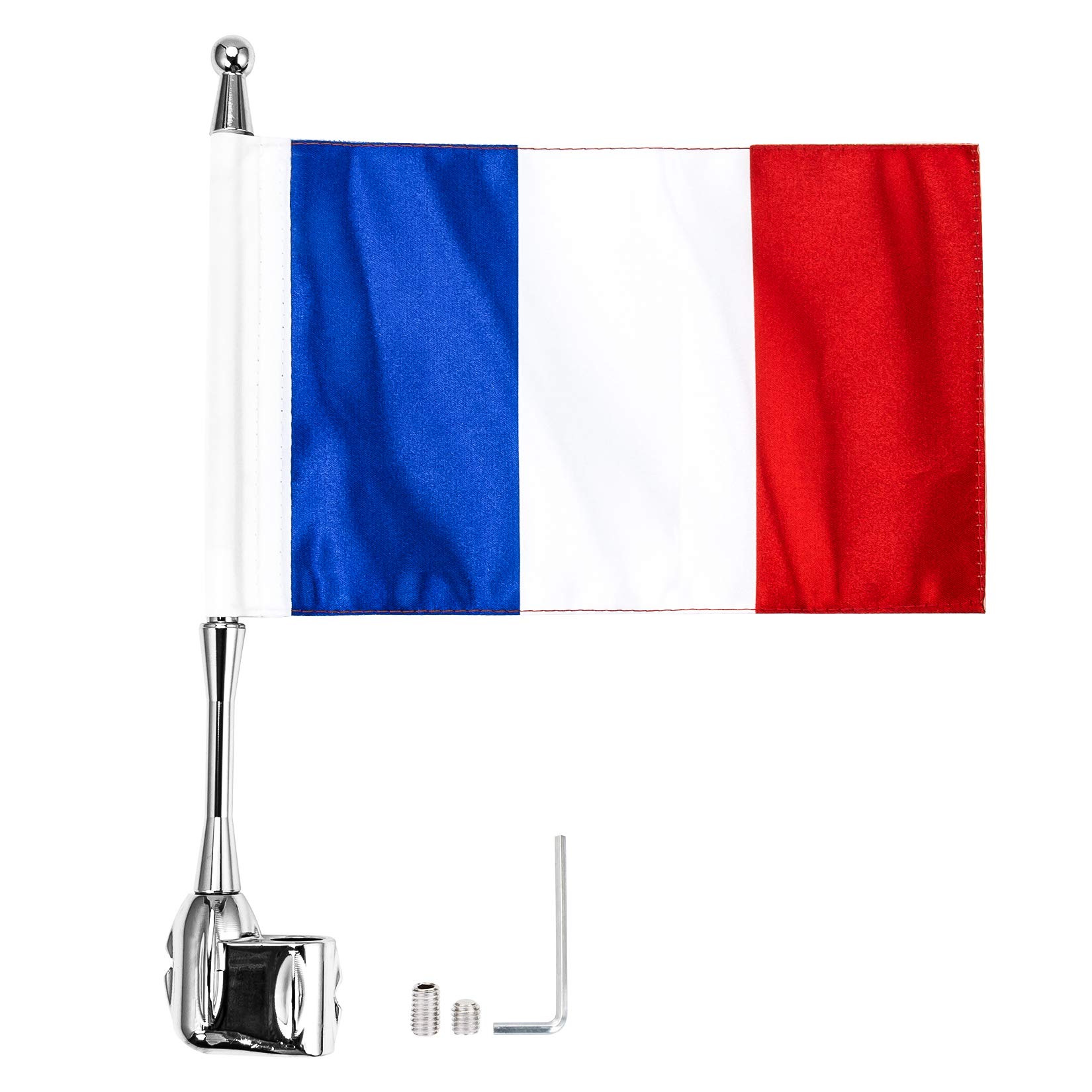 Motocycle Aluminum Rear Side Mount Luggage Rack Antenna Vertical Flag Pole for GL1800 Goldwing All Years (France)