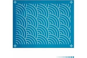 MONIPAIR Reusable Line Stencil for Chalk Roller – Ocean Waves - Edge to Edge Stencil, Continuous Line Template for Free Motion Quilting, Domestic Machine Quilting, Hand Quilting, Long-Arm Quilting (88014)