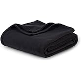 Berkshire Blanket Microfleece King Size Bed Blanket Black, Lightweight Soft Breathable Plush Micro Fleece Blanket for Bed Couch Sofa, 90x108 Inches