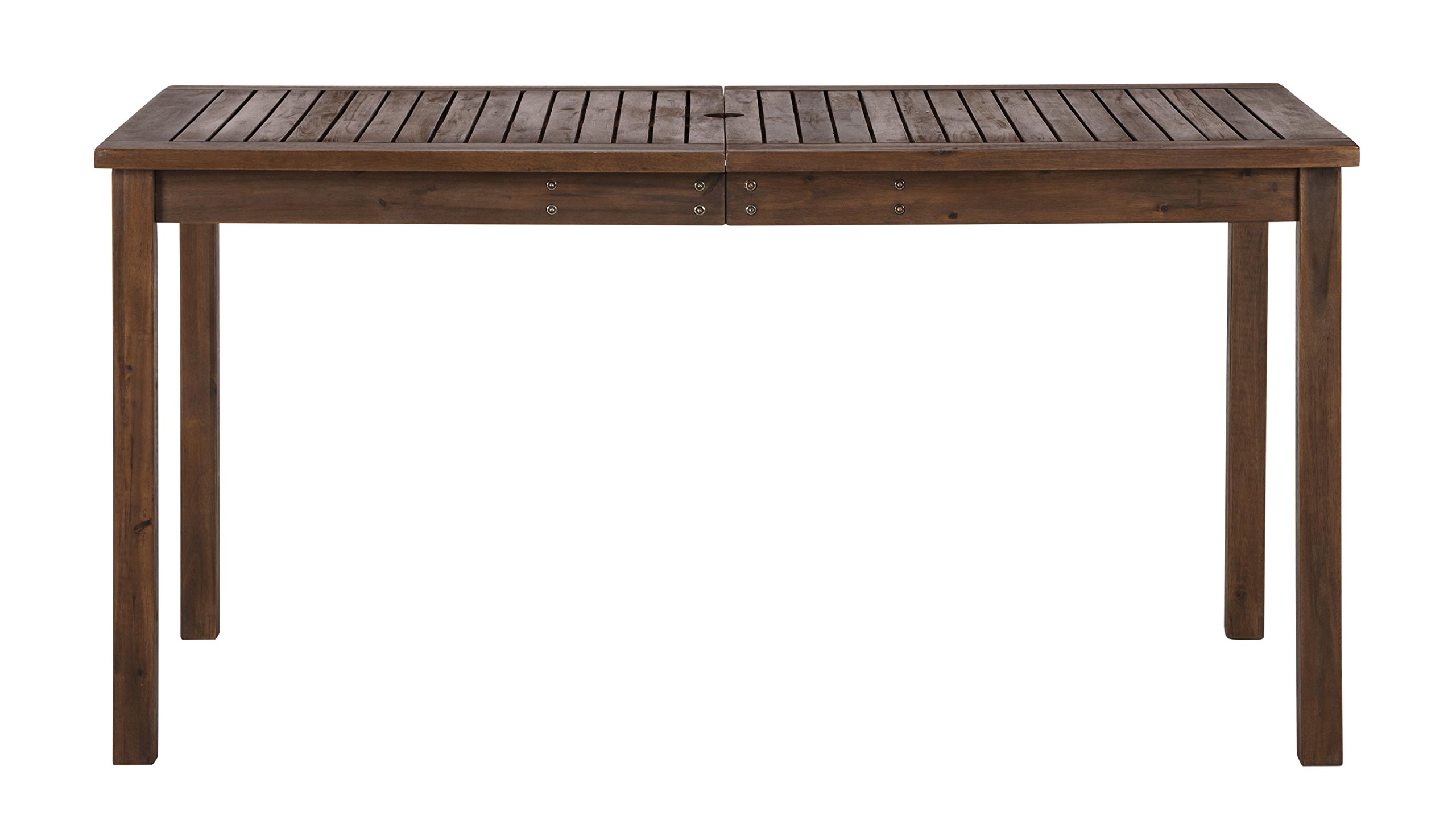 WE Furniture AZWSDTDB Outdoor Chairs and Table Set, 60", Dark Brown