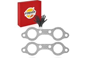 YOSOPP 2pcs Exhaust Manifold Gasket for Polaris Ranger, RZR 4, Sportsman, Forest - Fits 700/800 XP, 600/700 EFI & 800 Models