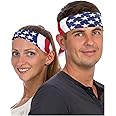 Costume Adventure American Flag Bandana Headband Men's Patriotic Bandana USA Flag Apparel USA Clothing - One Size