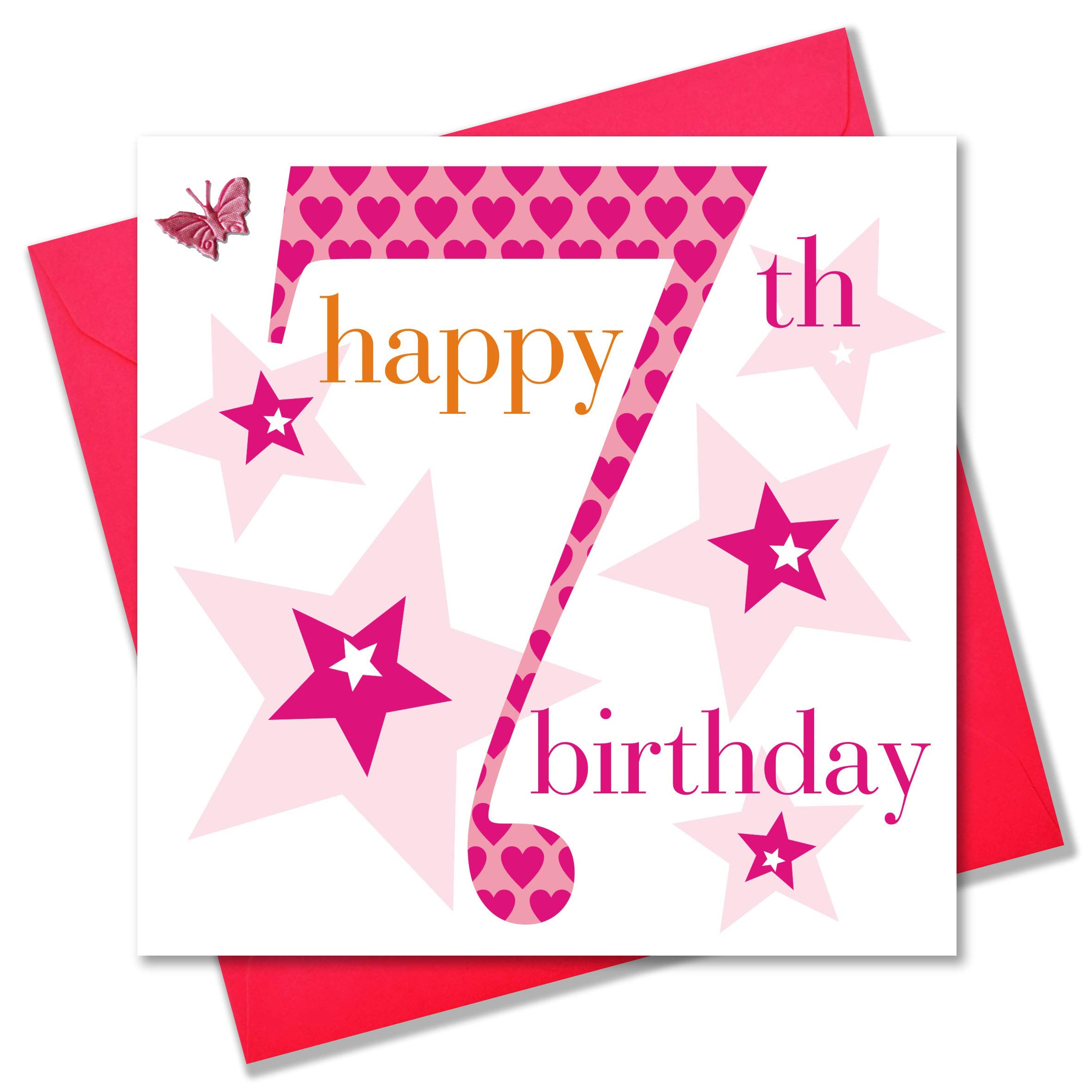 Claire Giles Ages Age 7 Girl Birthday Card, AGE07G