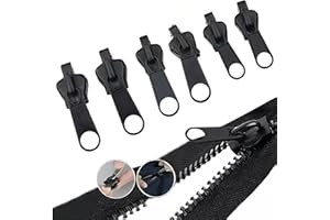 Universal Zipper Repair Kit, 4-Set Reusable Plastic Zipper Heads, Tool-Free Fix for Clothing Luggage Bags