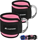 Flintronic Ankle Straps for Cable Machine Adjustable Neoprene D-Ring