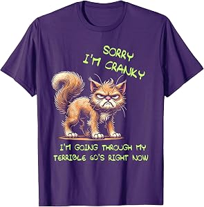 Cat Sorry I'm Cranky I'm Going Through My Terrible 60's T-Shirt