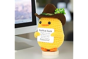 YiLUAN Funny Positive Crochet Duck with Stand - Emotional Cute Support Pickle Crochet Potato for Girls, Perfect Christmas Birthday Gifts for Women, Office & Christmas Decor,Cool Things
