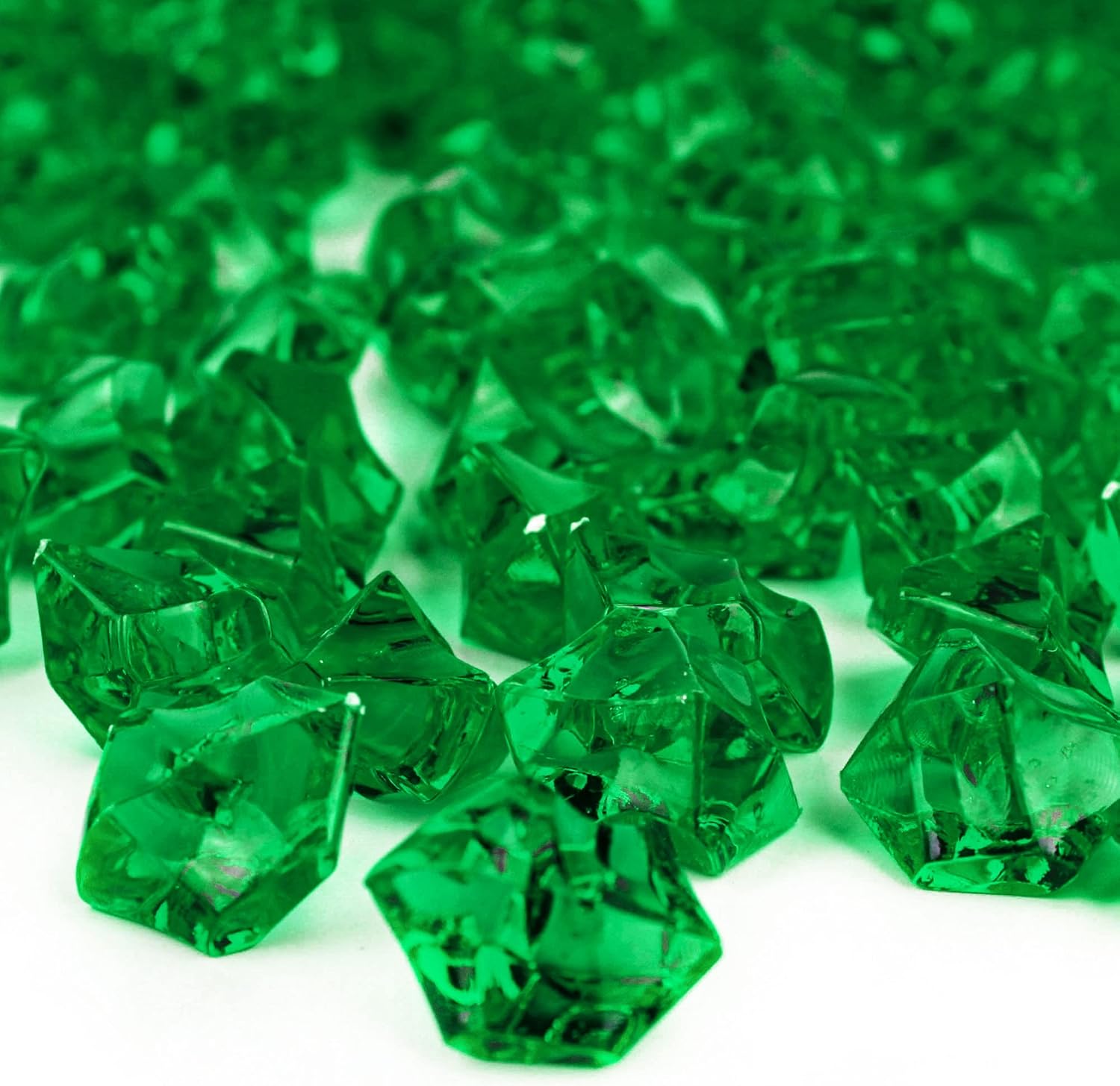 Vase Fillers - CYS EXCEL Acrylic Green Crushed Ice Vase Fillers (Approx. 180-190 PCS, 3 Cups) | Multiple Color Choices Plastic Crushed Glass for Arts & Crafts | Acrylic Rock Gems Table Scatter