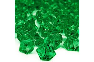 CYS EXCEL Acrylic Green Crushed Ice Vase Fillers (Approx. 180-190 PCS, 3 Cups) | Multiple Color Choices Plastic Crushed Glass for Arts & Crafts | Acrylic Rock Gems Table Scatter