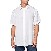 Armani Exchange Mens Short Sleeve Regular Fit Linen Shirt