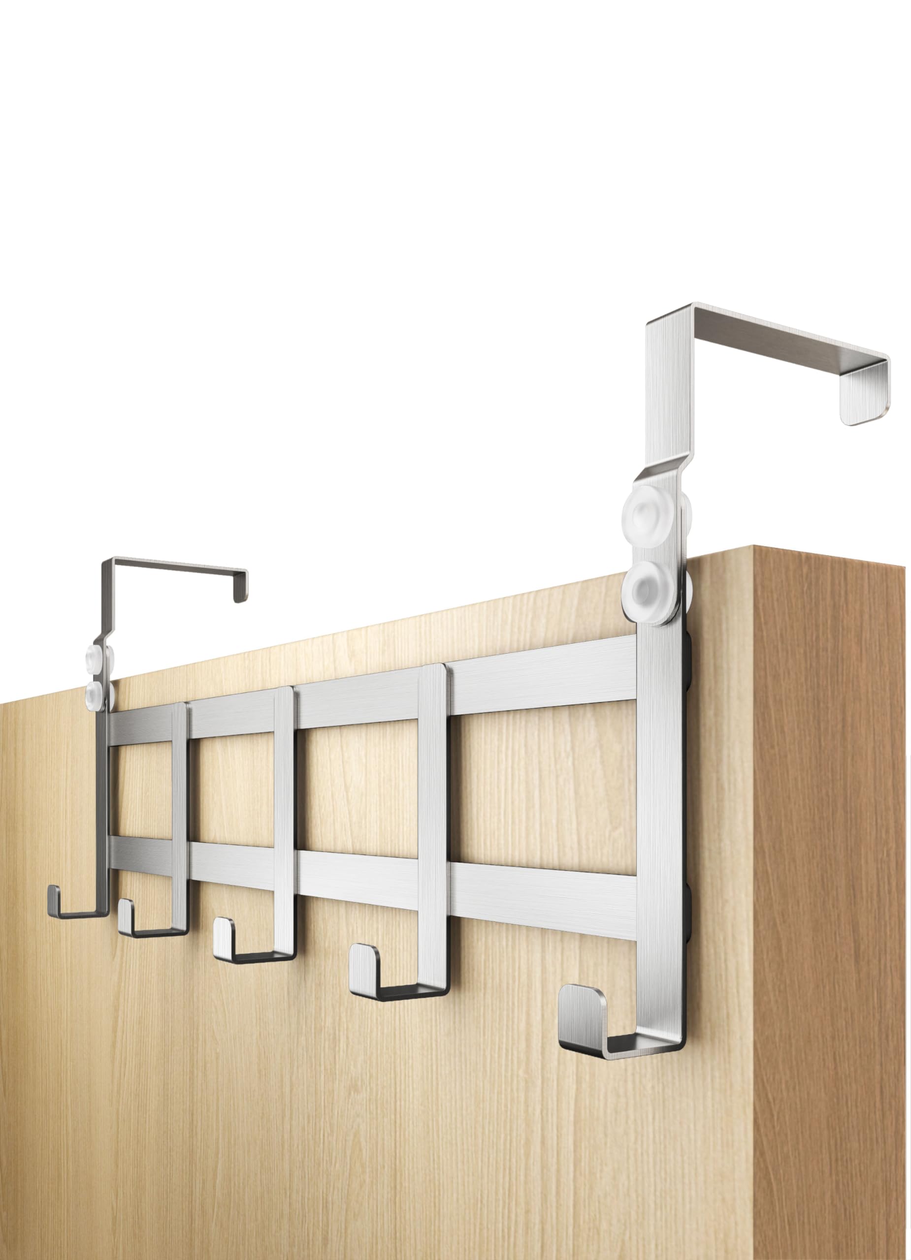 4smile Over Door Hanger – Stainless Steel Coat Hanger for Door Depth 4.1 cm (1.6") & 3.6 cm (1.4") - Hangers for Clothes, Coat Hooks Türhakenleiste XXL Budget Edelstahl_36mm UK