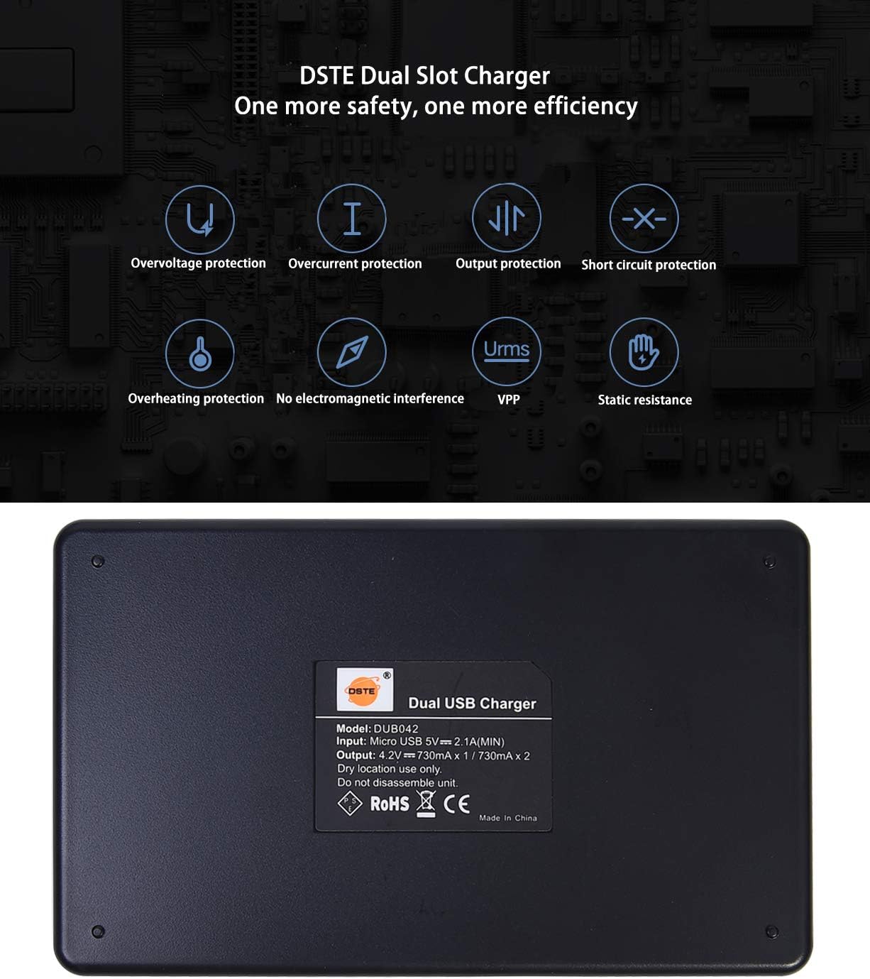 DSTE CB-2LG CB-2LH Battery USB Dual Quick Charger Compatible for NB-13L Battery,Canon PowerShot SX740 HS,PowerShot G5X,G7X,G9X,G7X Mark II,G9X Mark II,SX720 HS,SX620 HS,G1 X Mark III Digital Camera - Image 4