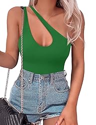 SAUNGKUAI Women's Sexy One Shoulder Sleeveless