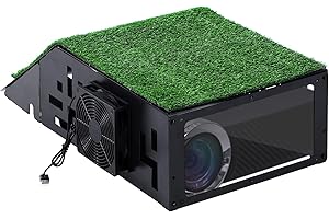 Saysurey Golf Simulator Projector Cover with Turf Floor Mounted Enclosure for LED Projectors with Cooling Fan Golf Simulation Protection Home Outdoor