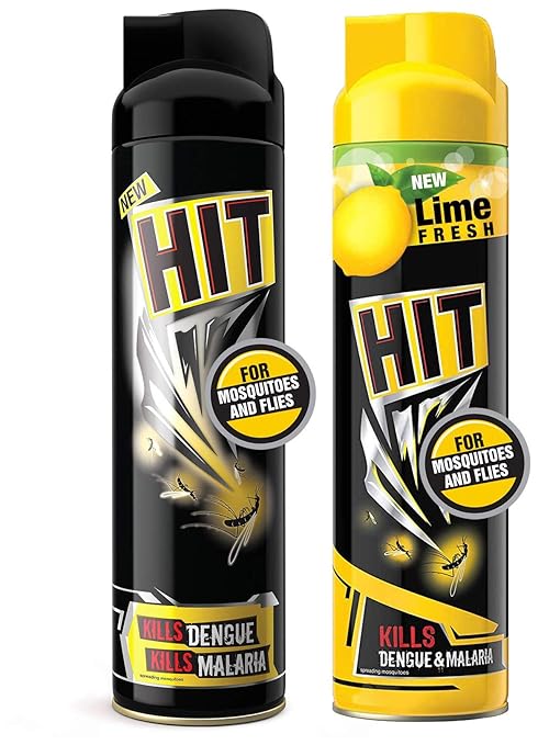 HIT Mosquito and Fly Killer Spray, 200ml & Mosquito and Fly Killer Spray, Lime Fresh Fragrance, 400ml Combo