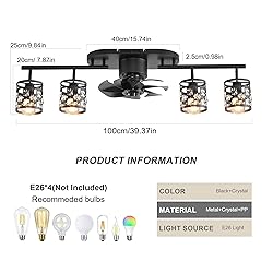 Garwarm Ceiling Fans with Lights and