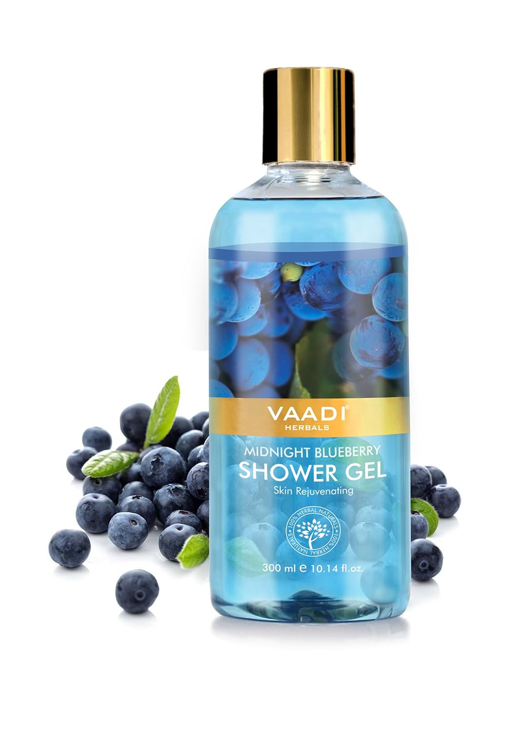 Vaadi Herbals Shower Gel - Sulfate-Free - Herbal Body Wash - (Midnight Blueberry - Pack Of 1 X 10.14 Fl.Oz)