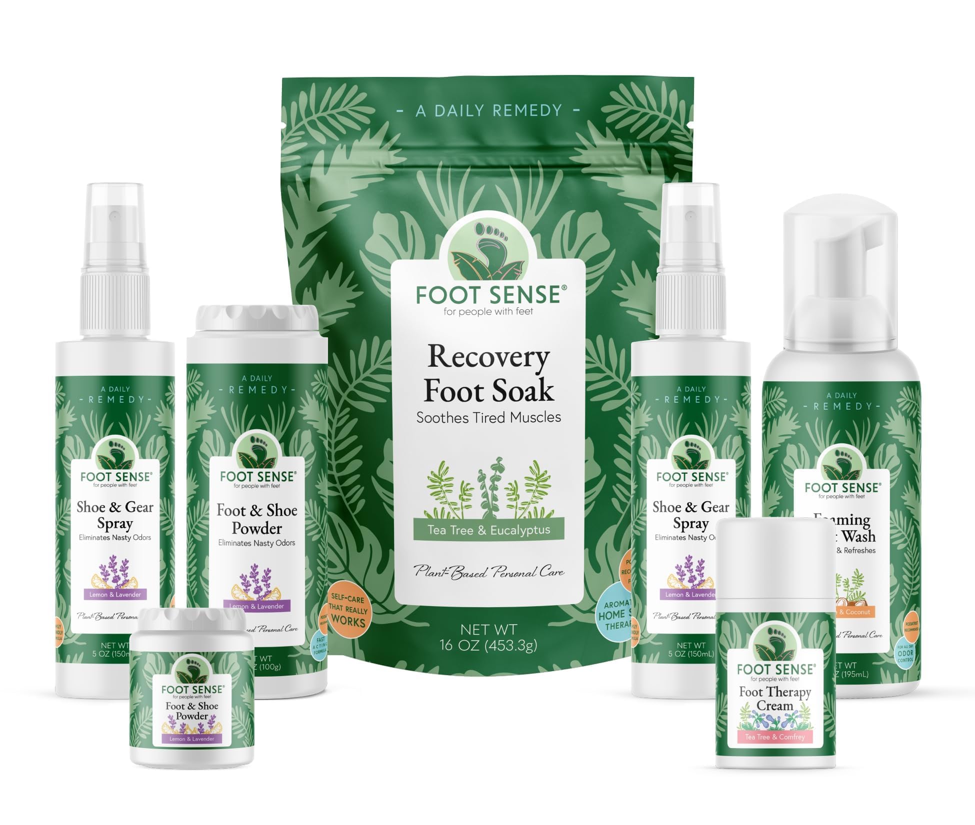 FOOT SENSE All Natural Foot & Shoe Powder, Foot Odor Eliminator for Long-Lasting Odor Control Lasts up to 6 Months, Disinfects & Deodorizes, Safe for Men, Women, Kids, Athletes, 100g