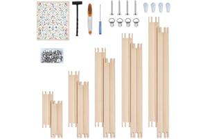 20Pcs Wooden Needlepoint Stretcher Bars Set,5 Sizes with 100pcs Thumb Tacks Canvas Stretcher Bars Frame for Needlework Embroi