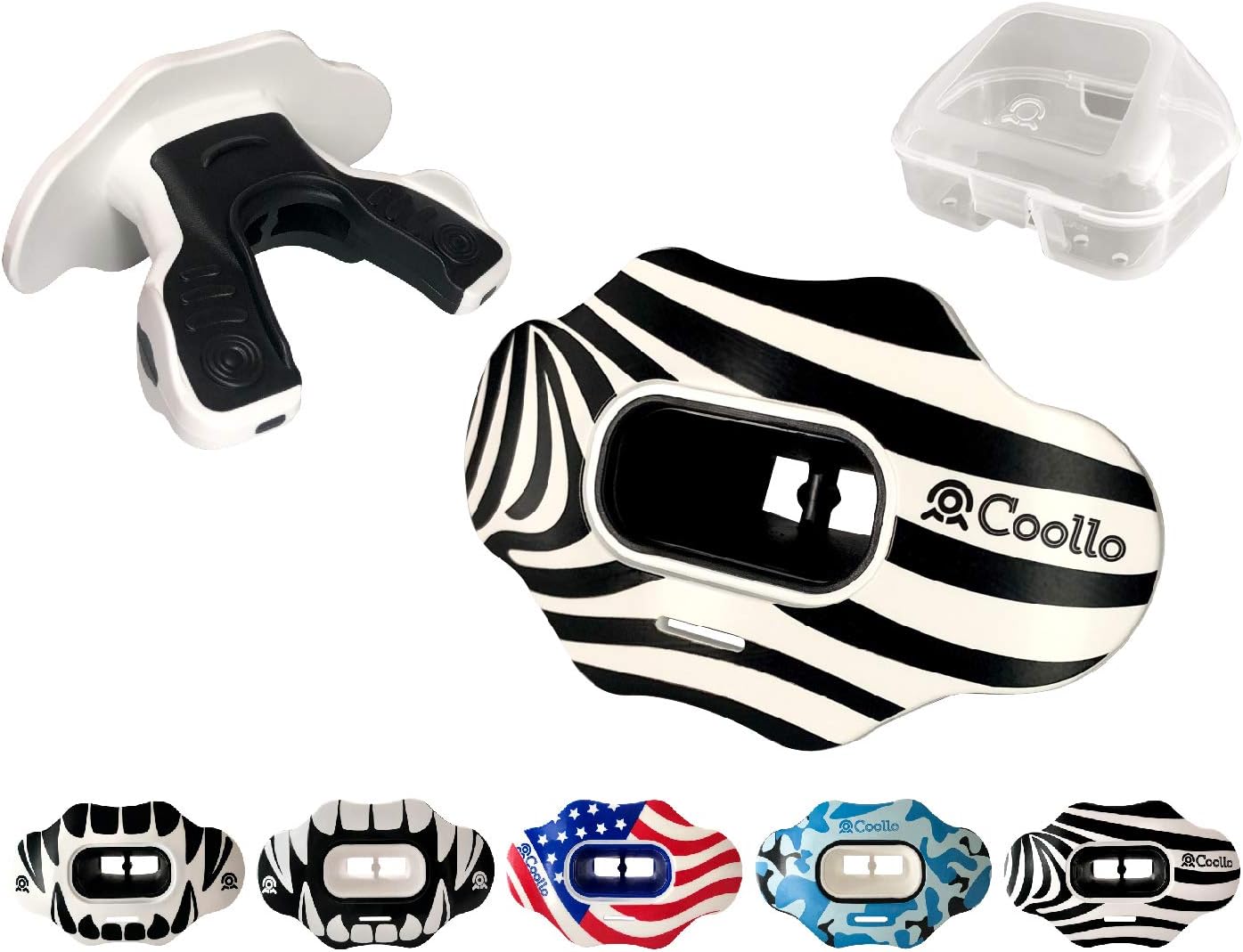 Coollo Sports Lip Guard Mouthguard MAXX/ MIGHT Football and High Impact Sports Lip Protector for Adults & Youth (Helmet Strap Included) : Sports & Outdoors