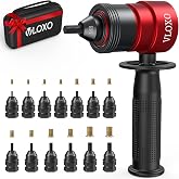 VLOXO Rivet Nut Drill Adapter for Electric Drill Upgraded Rivet Gun Kit | 13 Different Iron Heads and 245 pcs Rivnuts Professional Rivet Nut Tool Kits Include Case for Construction Maintenance