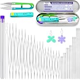 UOOU 86 Pcs Beading Needle Set, 6 Sizes Beading Needles for Seed Beads | Long Straight Bead Needles for Bracelets, Twist Beading Needles, Flexible Needle for Jewelry Making
