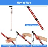 SupreGear Folding Walking Cane Adjustable 85-95 cm Red Floral Lightweight view 3