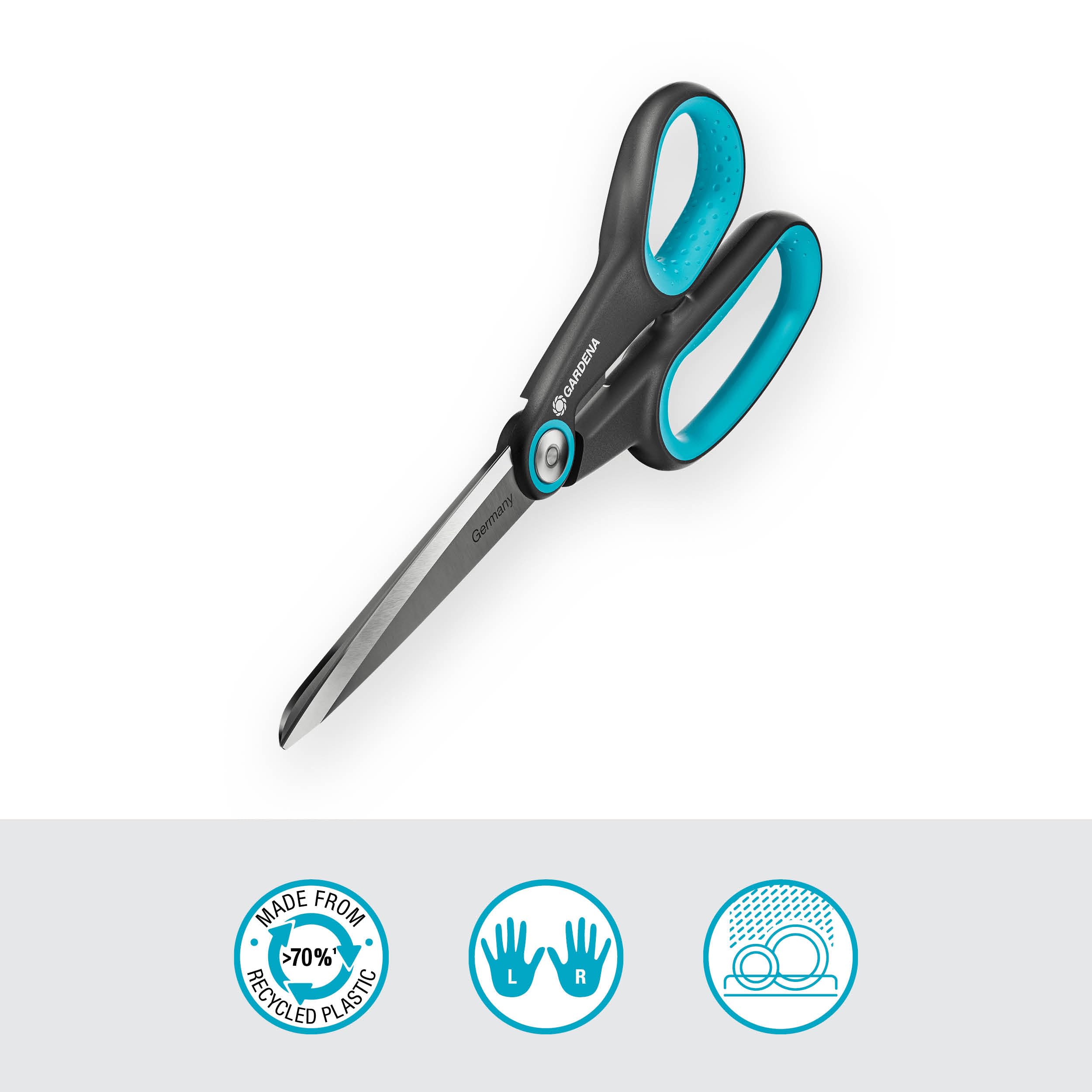 Gardena MultiCut: Komfortable Allzweckschere für Haushalt und Garten, hochwertige Klingen aus rostfreiem Edelstahl, Griffe aus recyceltem Plastik, für Links- und Rechtshänder geeignet (12215-20) 2