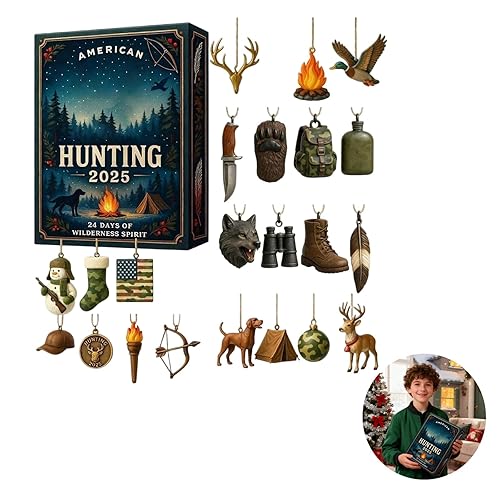 2025 Hunting Advent Calendar 24pc 2D Flat Aircraft Box Series Christmas Countdown For Model Collectors History Enthusiasts Wilderness Spirit