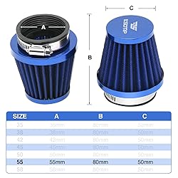 YWLUWEI 2pcs 55mm Motorcycle Air Filter with Fuel