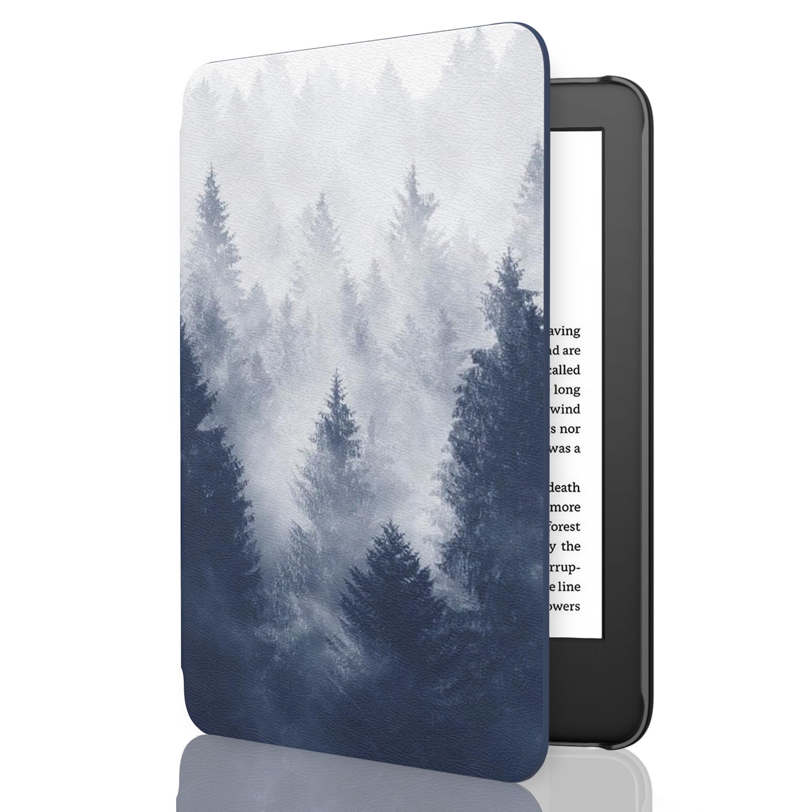 MoKo Case Fits 6" All-New Kindle (11th Generation-2024/2022 Release)& International Version, Lightweight Shell Cover with Auto Wake/Sleep for Kindle 2024/2022 11th Gen e-Reader, Gray Forest — image 1
