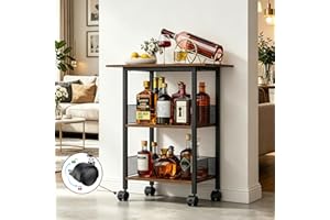 NEYCIL Freestanding Bar for Whiskey, 3-Tier Bar Cabinets Mini Bar Wine Table Whiskey Liquor Bottle Display Stand, Corner Cabi