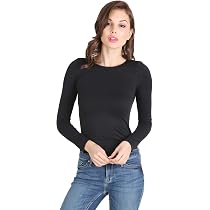 NIKIBIKI Women Seamless 3/4 Sleeve Crew Neck Top, Made in U.S.A ...