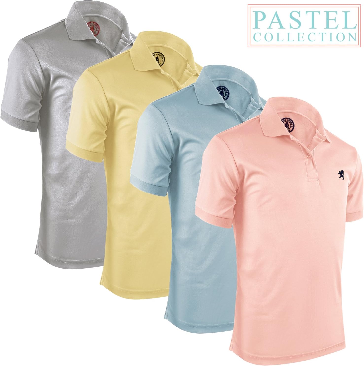 Albert Morris Polo Men Short Sleeve Shirt 4 Pack - Pastel - XXXL